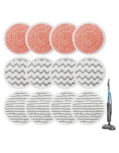 Paquete de 12 almohadillas de fregado LesinaVac para Bissell 3897A