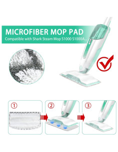 Almohadillas de Reemplazo JIUMEE para Mopa de Vapor Shark S1000 - 4 Piezas Microfibra Lavables 2