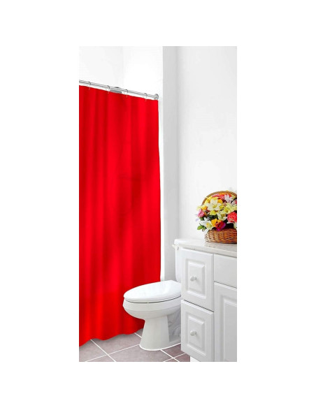 Cortina de Ducha Magnetizada PVC Industria Confiable 178x183cm Rojo Cortina de Ducha Magnetizada PVC Industria Confiable 178x183cm Rojo