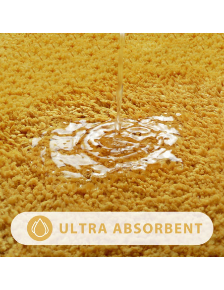 Conjunto de Alfombrillas de Baño Uphome 3 Piezas Amarillo Antideslizante Conjunto de Alfombrillas de Baño Uphome 3 Piezas Amarillo Antideslizante