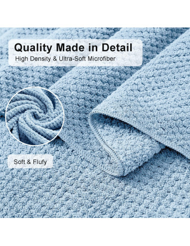 Juego de Toallas de Baño Oliven Azul 8 Piezas 600GSM