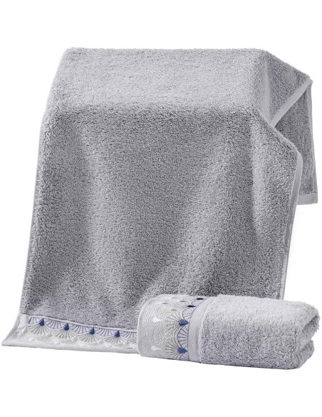 Juego de Toallas de Mano Absnuopt 2 Piezas 33x74cm Algodón Azul Juego de Toallas de Mano Absnuopt 2 Piezas 33x74cm Algodón Azul