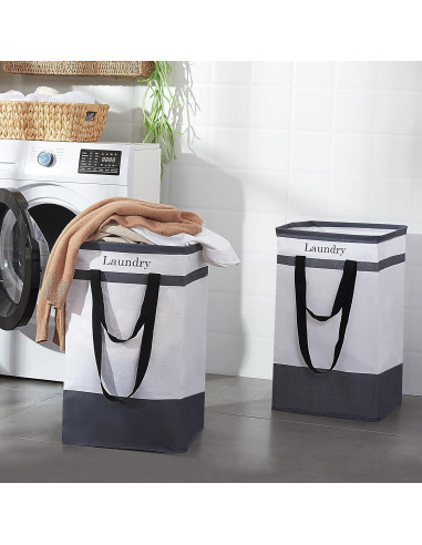 Cesta de Ropa Plegable FairyHaus 78L 2Pack Negra