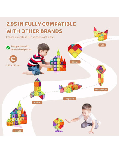 Set de Azulejos Magnéticos VEVOR 181 Piezas para Niños