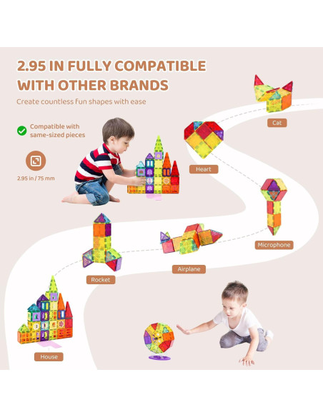 Set de Azulejos Magnéticos VEVOR 181 Piezas para Niños Set de Azulejos Magnéticos VEVOR 181 Piezas para Niños