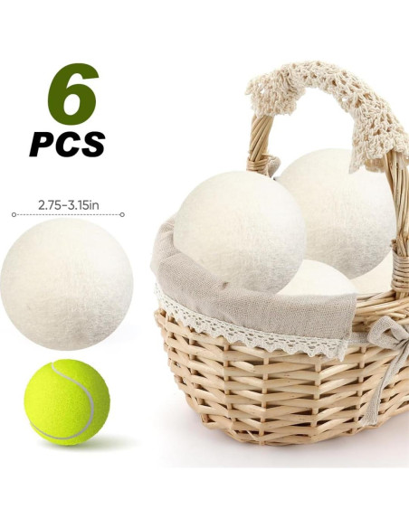 Bolas de Secado de Lana ILSSLI Set de 6 Reutilizables Ecológicas Bolas de Secado de Lana ILSSLI Set de 6 Reutilizables Ecológicas