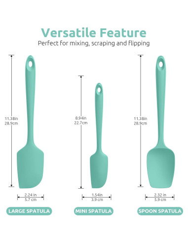 Juego de Espátulas de Silicona U-Taste, Set de 3, Resistente al Calor