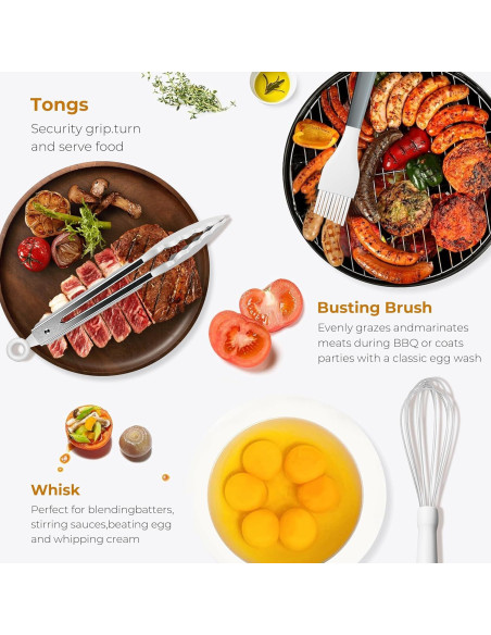 Juego de Utensilios de Cocina de Silicona 11PCS FINENUT - Resistente al Calor Juego de Utensilios de Cocina de Silicona 11PCS FINENUT - Resistente al Calor