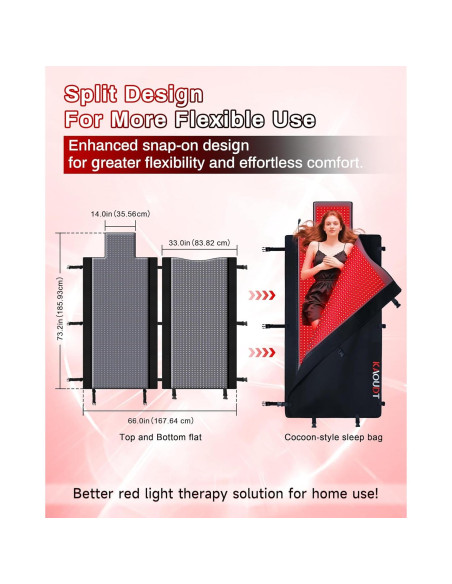Tapete de Terapia de Luz Roja Kaoudt 185x84cm 2570 LEDs Tapete de Terapia de Luz Roja Kaoudt 185x84cm 2570 LEDs