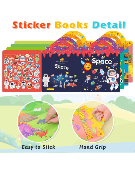 Set de 4 Libros de Pegatinas Reutilizables ROATEE para Niños Set de 4 Libros de Pegatinas Reutilizables ROATEE para Niños