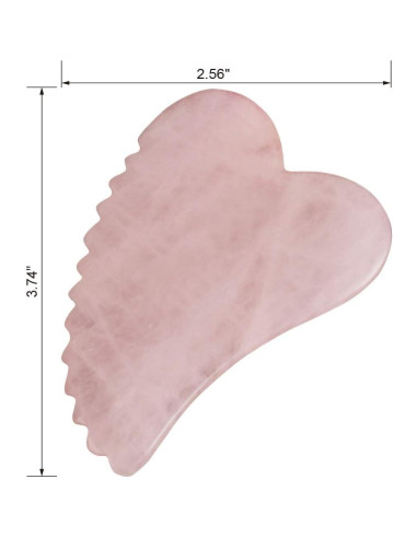 Herramienta de Masaje Gua Sha Ergonflow Cuarzo Rosa 9.5x6.5cm