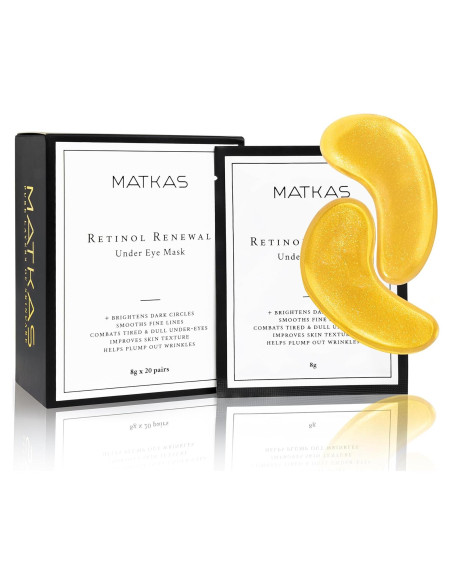 Mascarilla de Ojos de Oro MATKAS - 20 Pares, Anti-Ojeras y Anti-Hinchazón