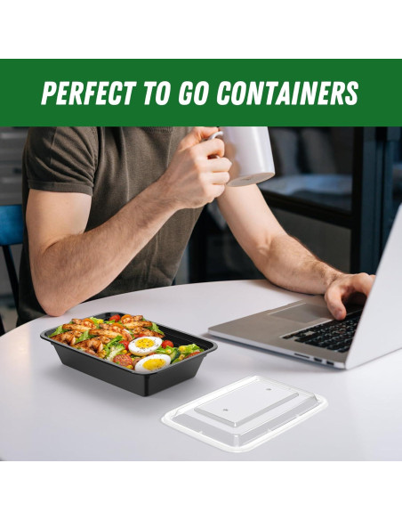 Contenedores de Comida Reutilizables Dealusy 32 oz 50 Piezas Contenedores de Comida Reutilizables Dealusy 32 oz 50 Piezas