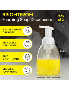 Botellas Dispensador de Jabón Espumoso BRIGHTFROM 250ml - Paquete de 2 2