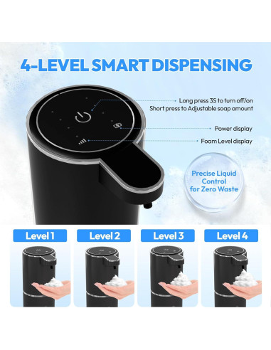 Dispensador de Jabón Espumoso Automático MTYGK 400ml Negro