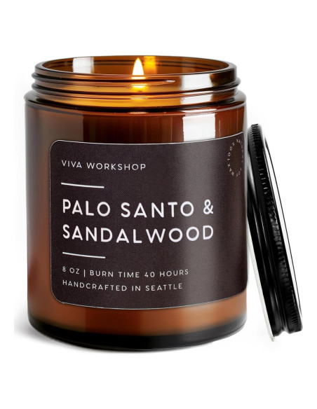 Vela Aromática de Palo Santo y Sándalo - Cera de Soja 226g Vela Aromática de Palo Santo y Sándalo - Cera de Soja 226g