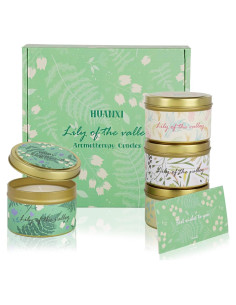 Juego de Velas Aromáticas HUANXI Lirio del Valle 4 Pack 32oz
