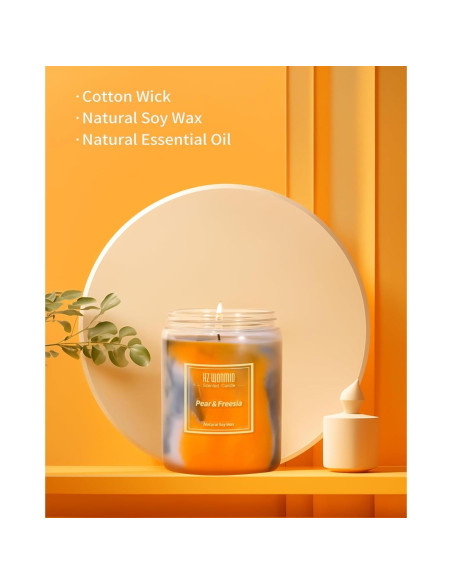 Vela Aromática HZ-WONMIO Fresia y Pera 270g - 80 Horas Vela Aromática HZ-WONMIO Fresia y Pera 270g - 80 Horas