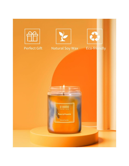 Vela Aromática HZ-WONMIO Fresia y Pera 270g - 80 Horas Vela Aromática HZ-WONMIO Fresia y Pera 270g - 80 Horas