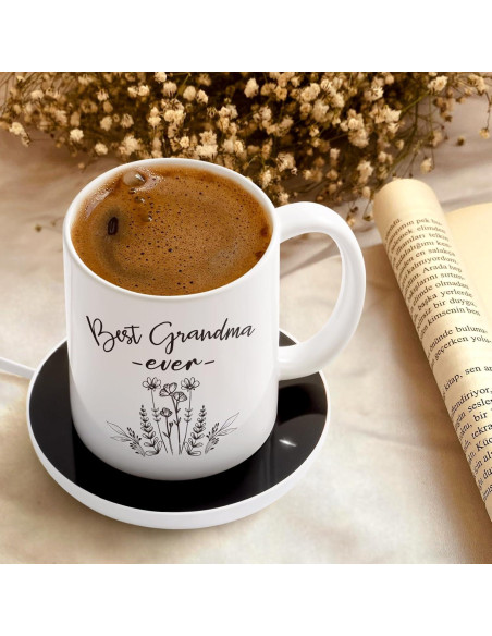 Taza Blanca LiqCool 11 Oz con Posavasos Calentador Inteligente Taza Blanca LiqCool 11 Oz con Posavasos Calentador Inteligente