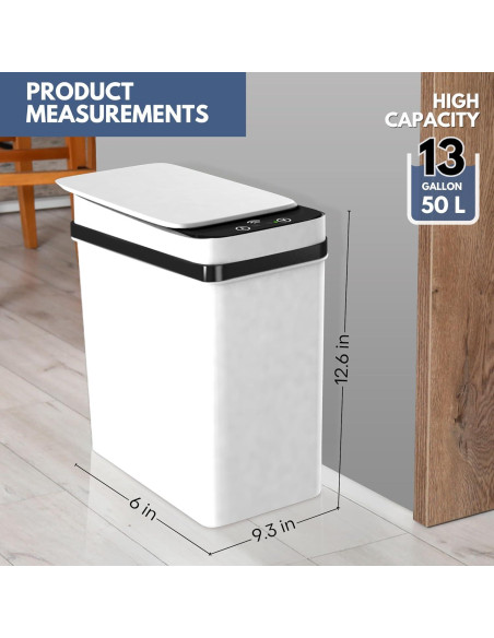 Bote de Basura Automático 12L Pure Flower Home Blanco Bote de Basura Automático 12L Pure Flower Home Blanco