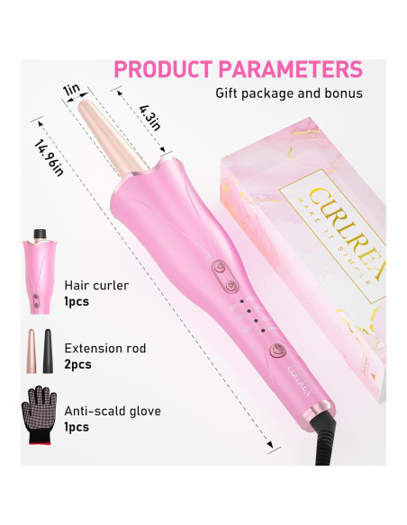 Rizador Automático Curlrex 1 Pulgada (2.54 cm) con 3 Temperaturas Rizador Automático Curlrex 1 Pulgada (2.54 cm) con 3 Temperaturas