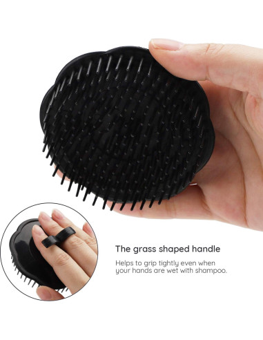 Cepillo de Masaje para Cuero Cabelludo Segbeauty 2 Pcs - Negro
