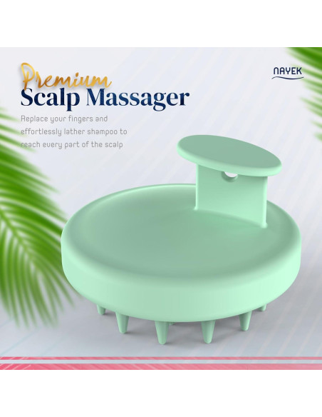 Masajeador de Cuero Cabelludo NAYEK Verde - Exfoliador Silicona Masajeador de Cuero Cabelludo NAYEK Verde - Exfoliador Silicona