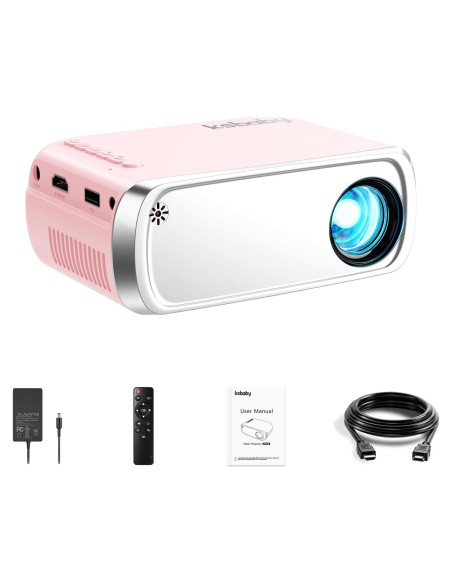 Mini Proyector Portátil Ksbaby Rosa Claro HDMI USB 300g Mini Proyector Portátil Ksbaby Rosa Claro HDMI USB 300g