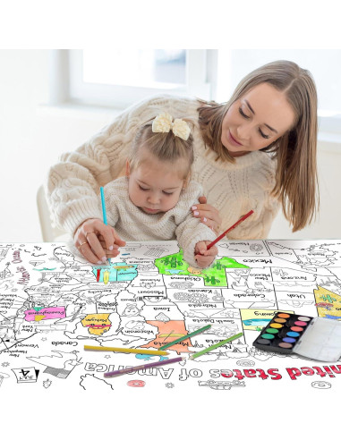 Póster Gigante para Colorear Mapa de EE. UU. 137x83 cm - Licidecopai