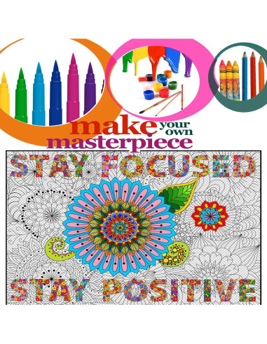 Póster de Colorear Jumbo Motivacional ALNETI 98x68 cm