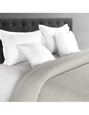 Manta Térmica Twin 100% Algodón GLAMBURG Gris Claro 152x229 cm