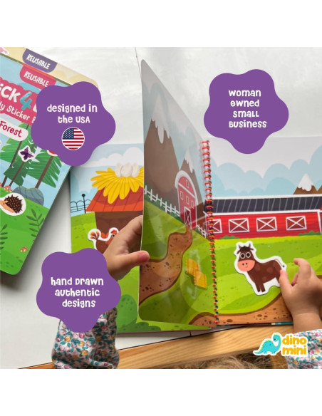 Stick4Ever Libro de Stickers de Gel DINO MINI - Granja 50 Piezas Stick4Ever Libro de Stickers de Gel DINO MINI - Granja 50 Piezas