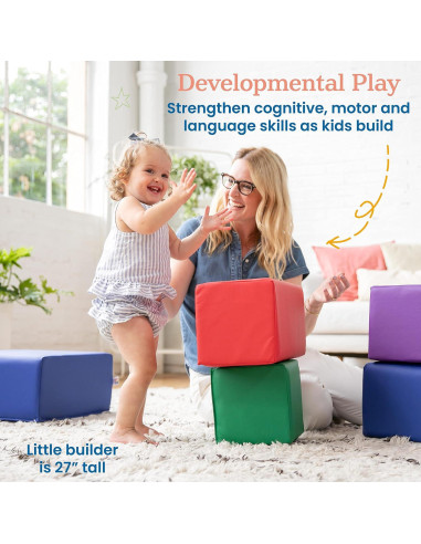 Bloques de Espuma SoftZone ECR4Kids - 7 Piezas para Niños