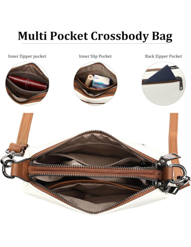 Bolso Cruzado GAEKEAO de Cuero Vegano para Mujeres 22x7x14cm