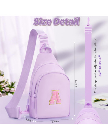 Mochila Bandolera Personalizada Fystdtote Lavanda 27x20.8cm