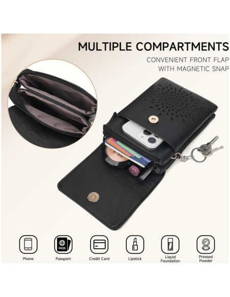 Bolso Cruzado Pequeño APHISON de Cuero Vegano para Teléfono Bolso Cruzado Pequeño APHISON de Cuero Vegano para Teléfono