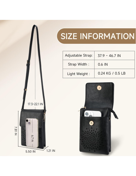 Bolso Cruzado Pequeño APHISON de Cuero Vegano para Teléfono Bolso Cruzado Pequeño APHISON de Cuero Vegano para Teléfono