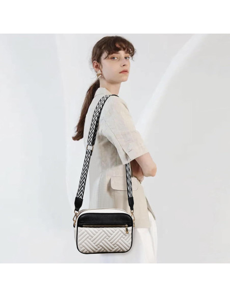 Bolso Cruzado Elegante de Cuero Vegano para Mujer - 24x16cm Bolso Cruzado Elegante de Cuero Vegano para Mujer - 24x16cm