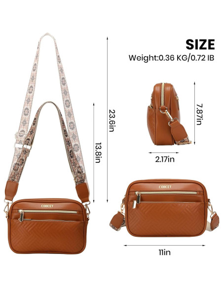 Bolso Cruzado Pequeño de Cuero Vegano Codcey Marrón Bolso Cruzado Pequeño de Cuero Vegano Codcey Marrón
