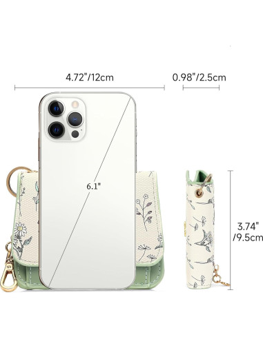 Cartera GAEKEAO Pequeña para Mujeres con Bloqueo RFID Verde