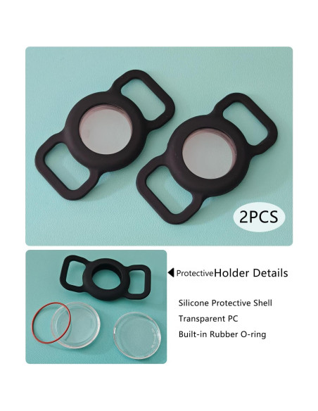 Soporte para Collar de Perro ZYRAPRO AirTag Impermeable 2 Pcs Soporte para Collar de Perro ZYRAPRO AirTag Impermeable 2 Pcs