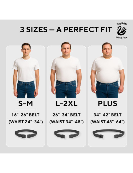 Cinturón Elástico Sin Hebilla para Hombres L-XXL 86-122 cm Cinturón Elástico Sin Hebilla para Hombres L-XXL 86-122 cm