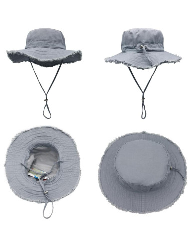 Sombrero de Sol Plegable UPF50+ Llmoway para Mujeres - Gris