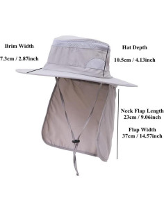 Sombrero de Protección Solar UV 50+ Unisex con Solapa para Cuello 2