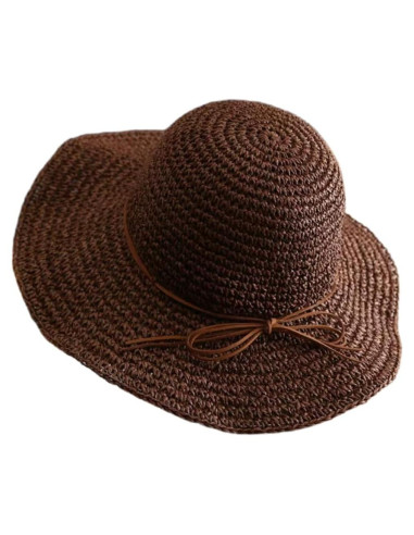 Sombrero de Paja Ancho para Mujer Plegable Verano 57-59 cm