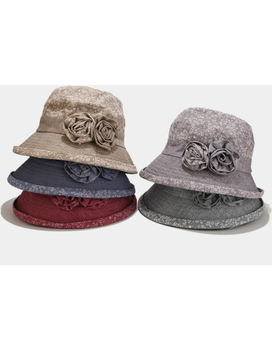 Sombrero de Sol de Ala Ancha YEKEYI para Mujeres - Rojo Vino