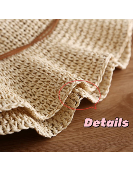 Sombrero de Paja Ancho para Mujer Plegable Verano 57-59 cm Sombrero de Paja Ancho para Mujer Plegable Verano 57-59 cm