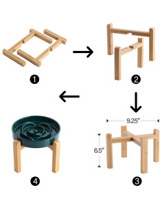 Cuenco Elevado para Perros Addogyy Verde Cerámica 22 cm 2