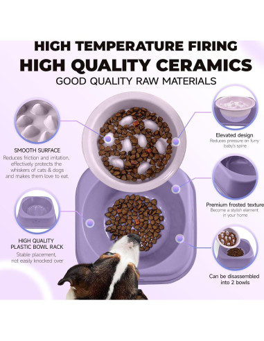 Cuenco de Alimentación Lento Cerámica AXIIJGL 18.3cm para Perros y Gatos